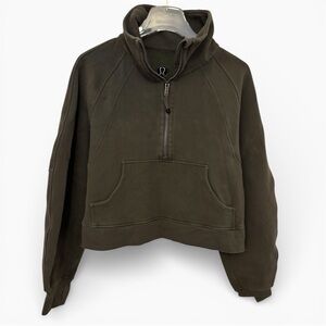 Lululemon Scuba Oversized Funnel-Neck Half Zip Carob Brown Olive M/L Athleisure
